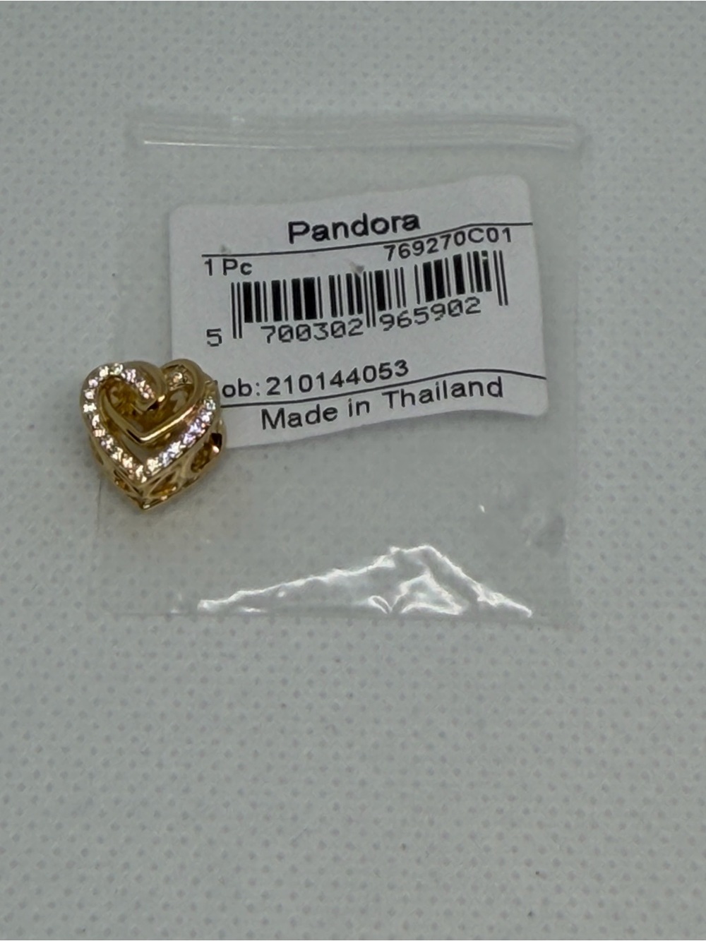 Pandora Sparkling Entwined Hearts Charm Gold Plated - 769270C01